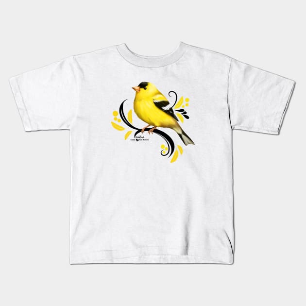 Goldfinch Kids T-Shirt by Sylvanmistart